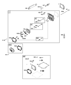 Cylinder Head Group Diagram and Parts List for 093J02-0016-H5 020000 - 09Z999 Briggs and Stratton Engine